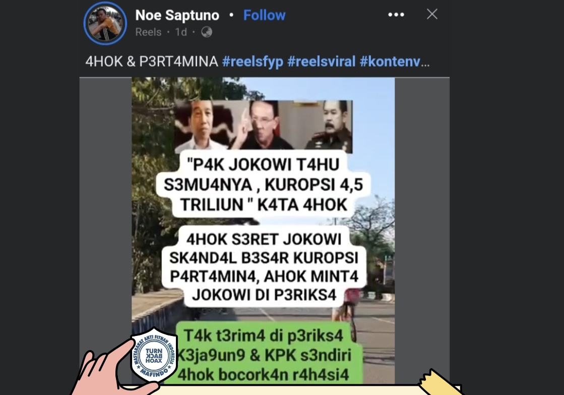 [HOAKS atau FAKTA]: Ahok Singgung Nama Jokowi dalam Kasus Korupsi Pertamina