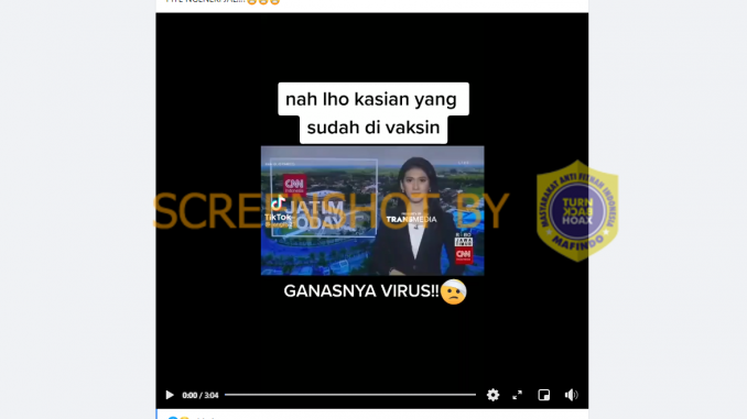 Tangkapan layar hoaks. (Foto: Antara)