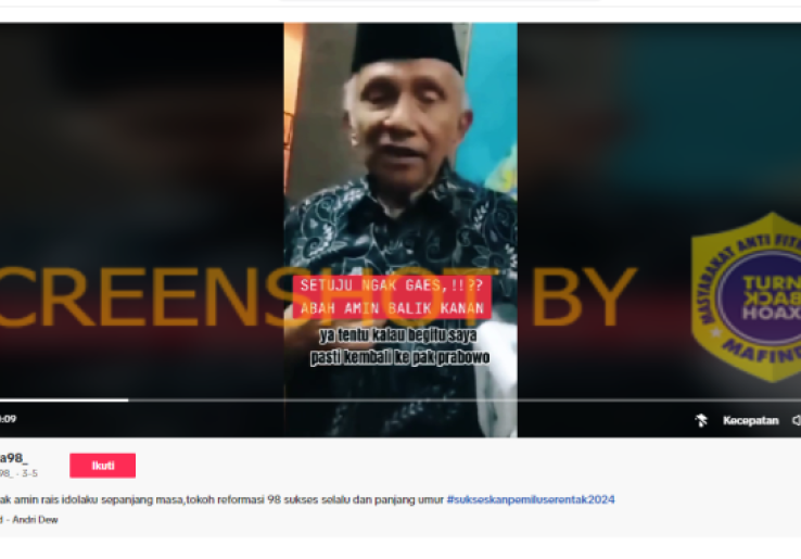  [HOAKS atau FAKTA]: Amien Rais Akhirnya Dukung Prabowo