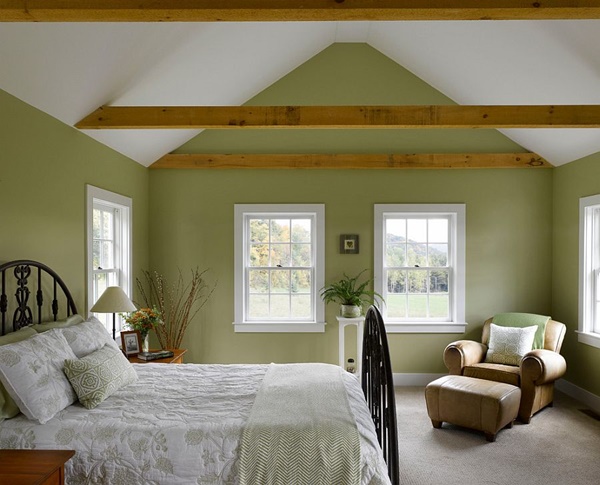 green bed room