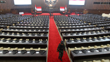 Simulasi Pengamanan Gedung DPR Pelantikan Presiden dan Wakil Presiden 