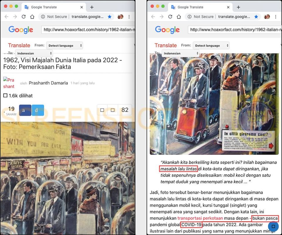 [HOAKS atau FAKTA] Majalah Italia di Tahun 1962 Sudah Ramalkan Bakal Terjadi Pandemi Corona