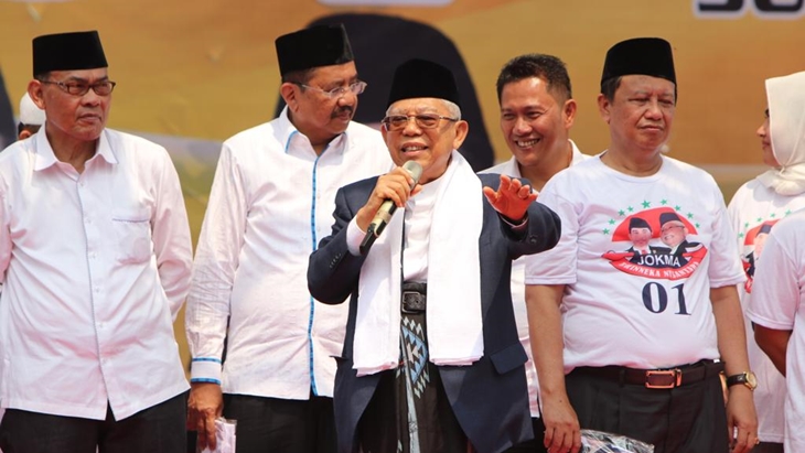 Gaya Kiai Ma'ruf saat berkampanye 