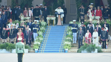 Momen Upacara Peringatan Detik-detik Proklamasi di Istana Merdeka Jakarta