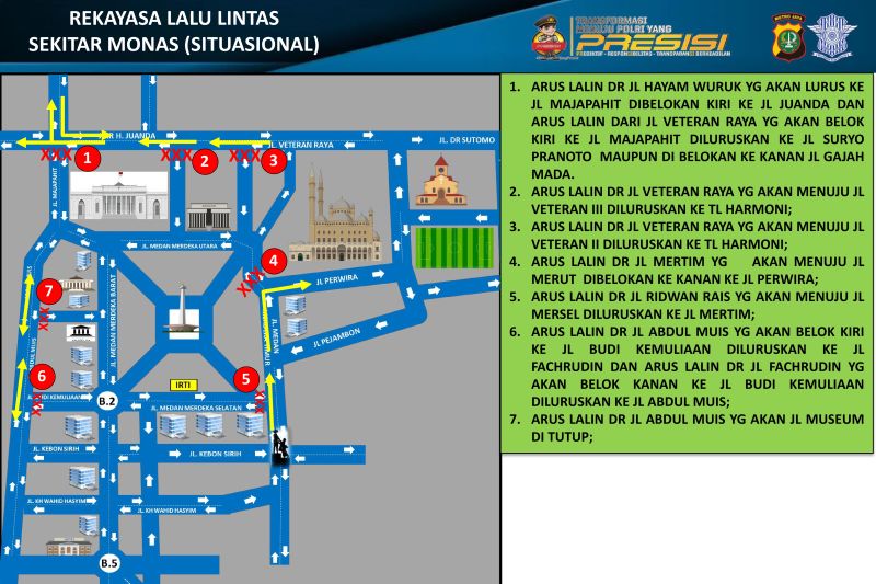 Polda Metro Lakukan Rekayasa Lalin saat Acara Munajat Kubro di Kawasan Monas