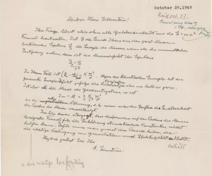 Rumus E=mc2 Tulisan Tangan Albert Einstein Dilelang Seharga Rp 17 Miliar