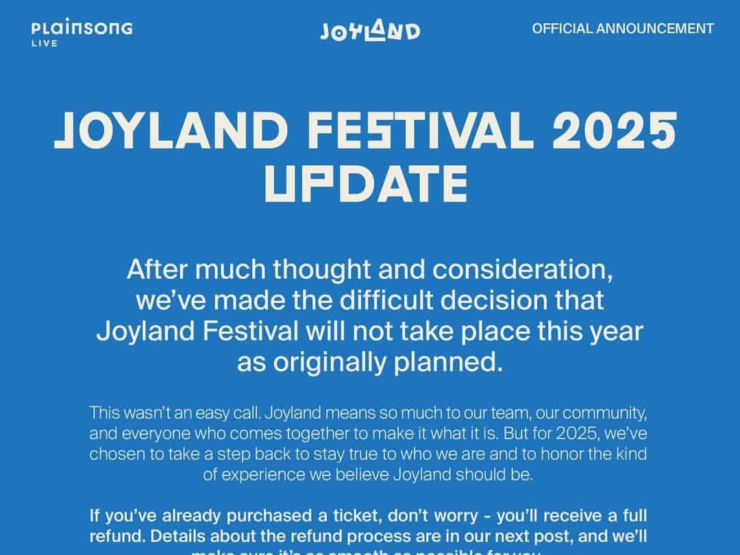Joyland Fest 2025 Resmi Batal, Buruan Refund Tiket Konser Kamu