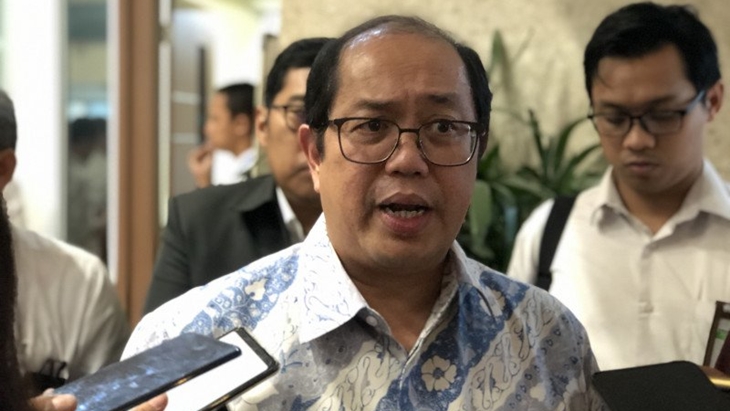 Direktur Jenderal Kekayaan Negara Kementerian Keuangan Isa Rachmatawarta di Kompleks Parlemen, Jakarta, Senin (20/1/2020). ANTARA/AstridFaidlatulHabibah.