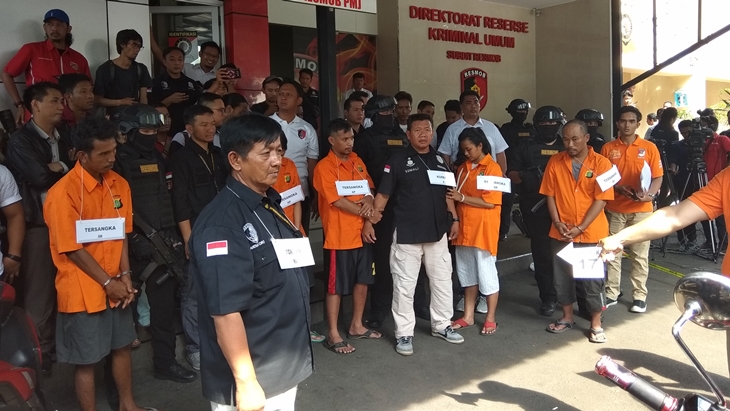 Rekonstruksi pengeroyokan TNI AL. (Foto: merahputih.com/Gomes)