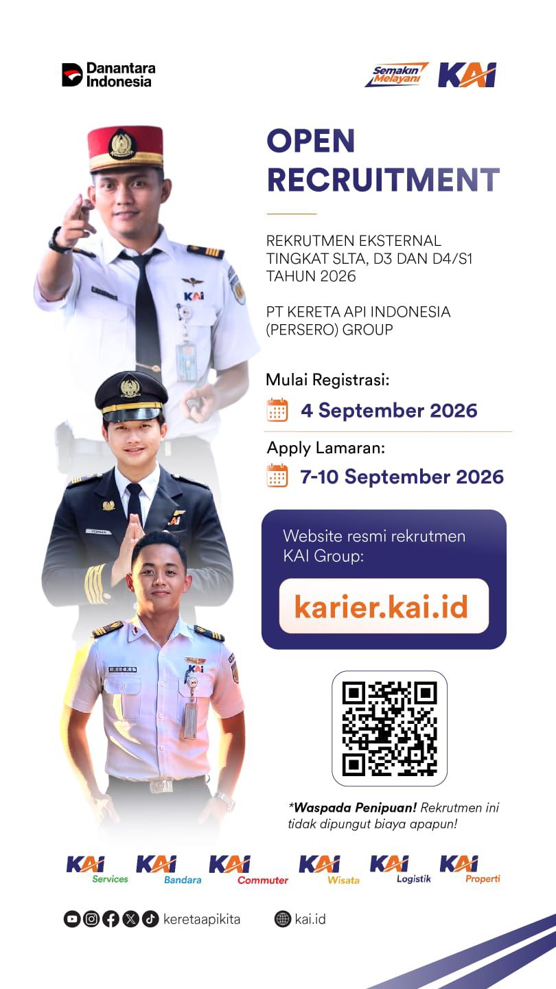 KAI Group buka lowongan kerja September 2026