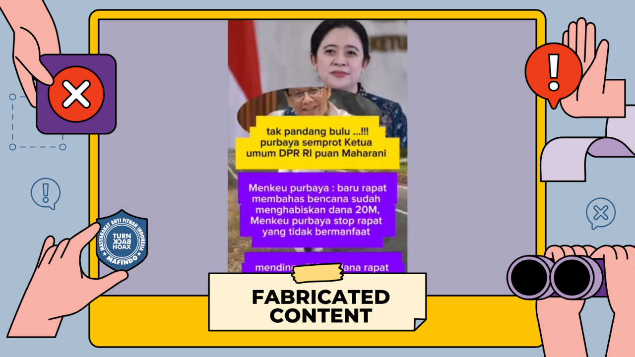 [HOAKS atau FAKTA]: Menkeu Purbaya Kesal Rapat DPR Bahas Bencana Alam Sudah Habiskan Anggaran Rp 20 Miliar