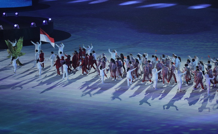 Kontingen Indonesia saat closing ceremony Asian Games