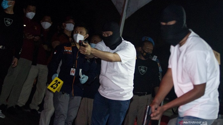 Rekontruksi penembakan laskar FPI. (Foto: Antara)