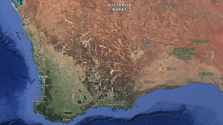 Wilayah Perth, Australia. (Google Maps)