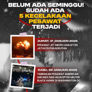 Belum Ada Seminggu, Sudah Ada 5 Kecelakaan Pesawat Terjadi