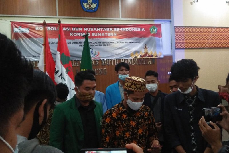 Konsolidasi BEM Nusantara Sumatera yang digelar di Gedung LPMP Provinsi Lampung, Selasa (20/10/2020). (Foto: BEM Nusantara)