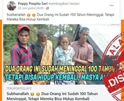 [HOAKS atau FAKTA]: Dua Orang yang Sudah Meninggal 100 Tahun Hidup Lagi