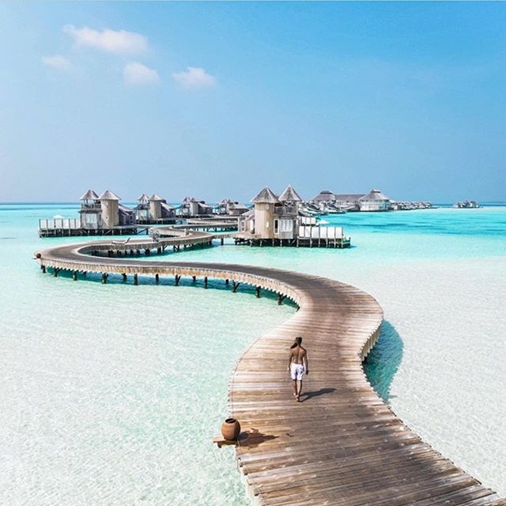 Pemandangan indah resort di Maladewa. (Foto: instagram.com/luxuryworldtraveler)