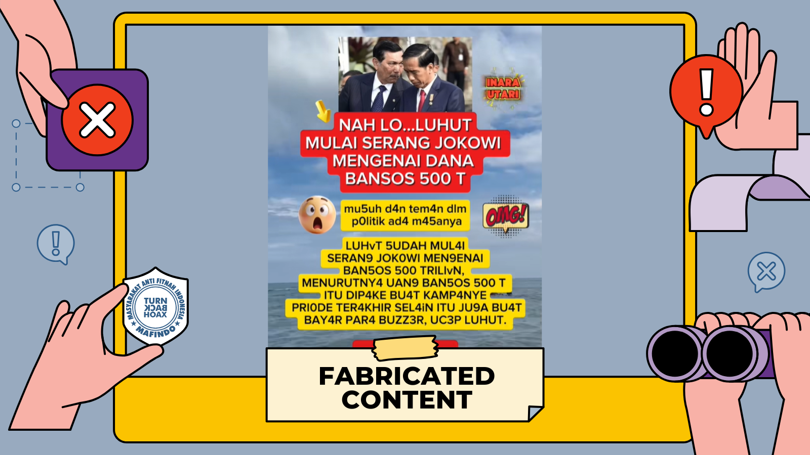 [HOAKS atau FAKTA]: Dana Bansos Rp 500 Triliun Dipakai untuk Bayar Buzzer Kampanye Buat Jokowi