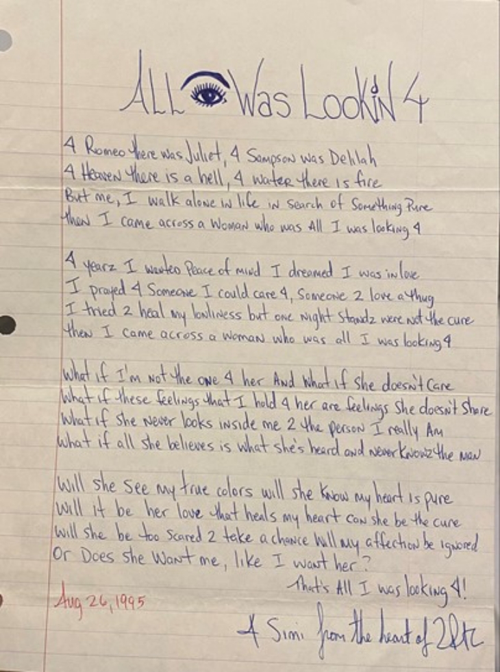 Surat Cinta Tupac Shakur Terjual Rp 1,4 Miliar