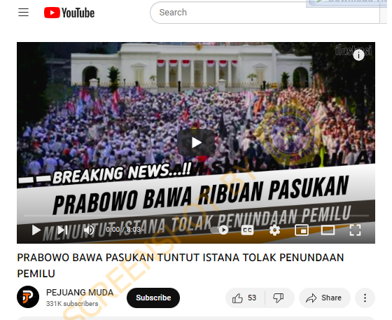 [HOAKS atau FAKTA]: Prabowo Bawa Pasukan Tuntut Istana Tolak Penundaan Pemilu