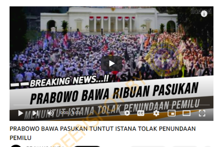 [HOAKS atau FAKTA]: Prabowo Bawa Pasukan Tuntut Istana Tolak Penundaan Pemilu