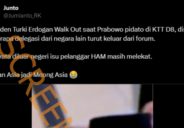 [HOAKS atau FAKTA] : Presiden Turki Tinggalkan Prabowo Pidato karena Stigma Pelanggar HAM
