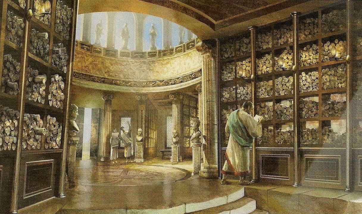 Library of Alexandria. (Foto history of yesterday)