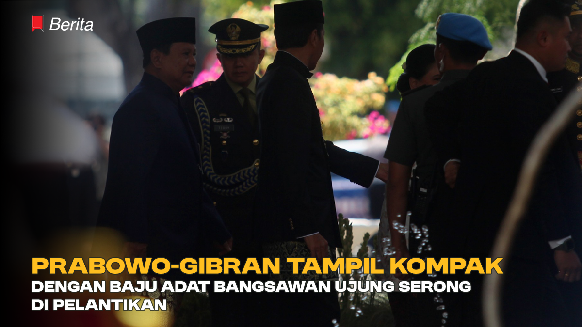 Prabowo-Gibran Tampil Kompak dengan Baju Adat Bangsawan Ujung Serong di Pelantikan