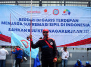 Aksi Demo Buruh KSPI dan Partai Buruh di Depan Gedung DPR Desak RUU Ketenagakerjaan
