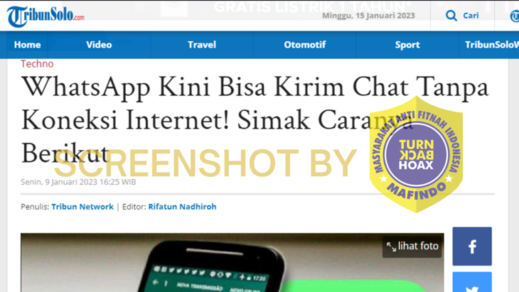 [HOAKS atau FAKTA]: WhatsApp Kini Bisa Kirim Chat Tanpa Koneksi Internet