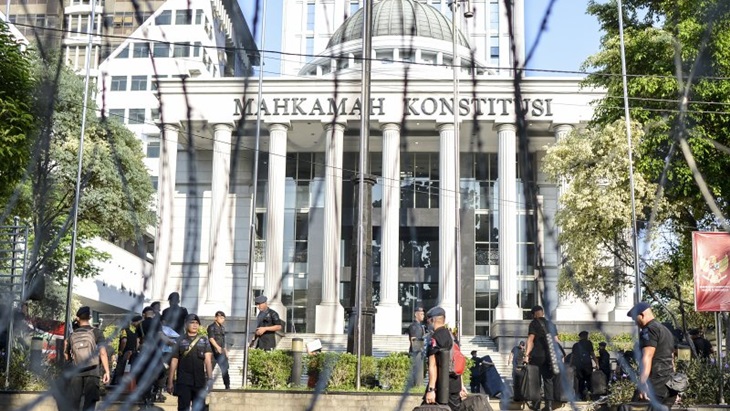 Suasana di MK saat sidang kedua sengketa Pilpres. (Antaranews)
