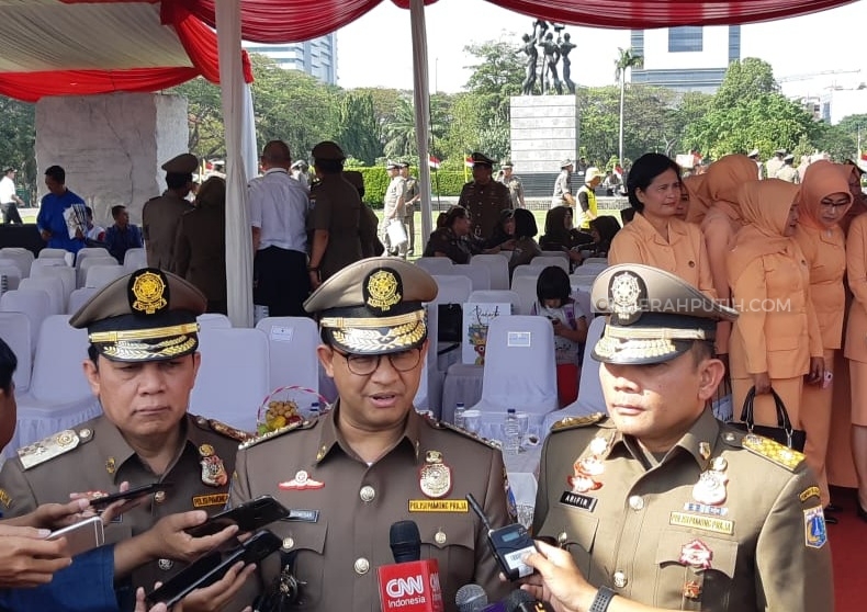 HUT ke-69 Satpol PP, Anies Perintahkan Petugas Bantu Lalu Lintas Jakarta