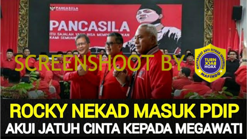 [HOAKS atau FAKTA] : Rocky Gerung Gabung PDIP