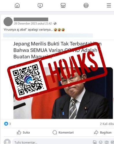 [HOAKS atau FAKTA]: Jepang Temukan Bukti COVID-19 Buatan Manusia
