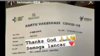 Surat Vaksinasi Selebgram Helena Lim. (Foto: Selebgram Helena Lim. (Foto: Instagram @helenalim899)
