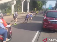 Polisi Pastikan Selidiki Pemain Sepatu Roda di Tengah Jalan Gatot Subroto
