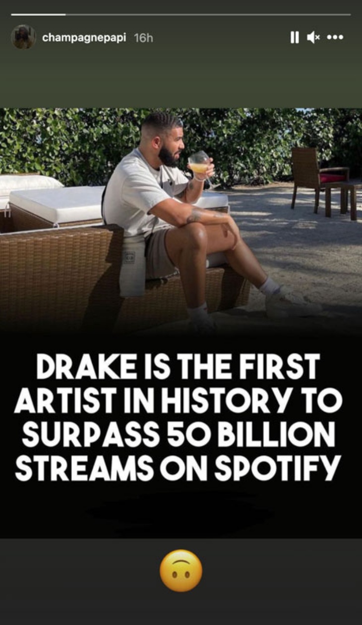 Drake Jadi Musisi Pertama yang Lagunya Diputar 50 Miliar Kali di Spotify