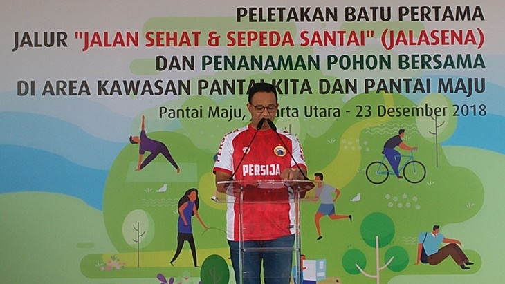 Peletakan Batu Pertama Jalur Jalan Sehat dan Sepeda Santai (Jalasena) dan Penanaman Pohon Bersama. (Foto: merahputih.com/Asropih)