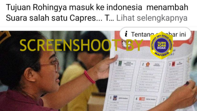 [HOAKS atau FAKTA]: Kedatangan Pengungsi Rohingya Buat Tambah Suara Pemilu 2024