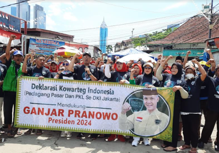 Kowarteg, Pedagang Pasar dan PKL Se-DKI Jakarta Suarakan Ganjar Capres 2024