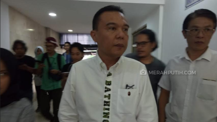 Waketum Gerindra Sufmi Dasco Ahmad di Mapolda Metro Jaya (MP/Kanugraha)