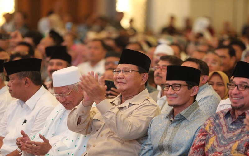 Prabowo dan Sandiaga Uno di Hotel Sahid
