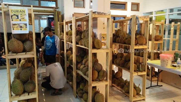 Durian yang disusun seperti di supermarket (MP/Yugi Prasetyo)
