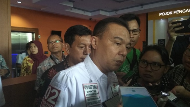 Direktur Hukum dan Advokasi BPN Prabowo-Sandi, Sufmi Dasco Ahmad di Bawaslu RI, Jakarta, Jumat. (Antaranews)
