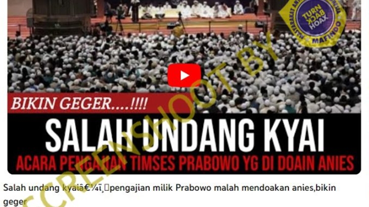 [HOAKS atau FAKTA]: Saat Acara Pengajian, Timses Prabowo Malah Doakan Anies
