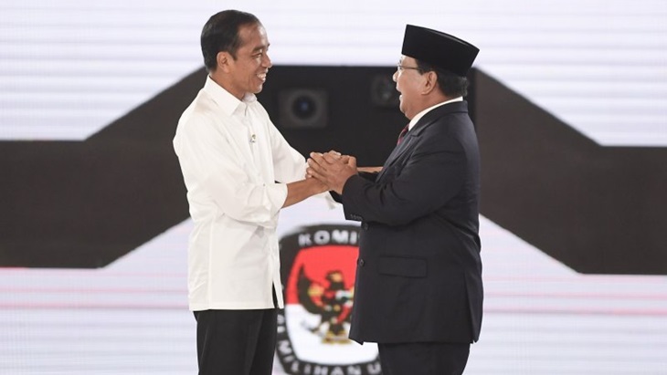Jokowi dan Prabowo saat debat keempat capres di Jakarta (Foto: antaranews)