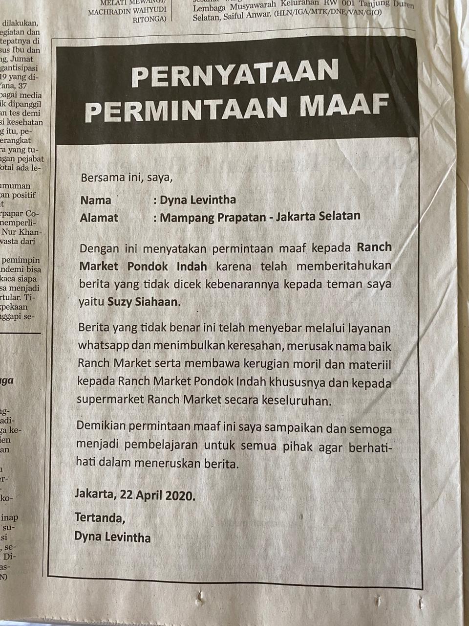 permintaan maaf