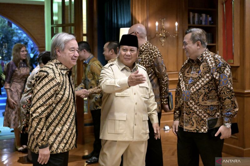Poin Poin Pertemuan Presididen Prabowo Dengan Sekjen PBB António Guterres di  Hambalang