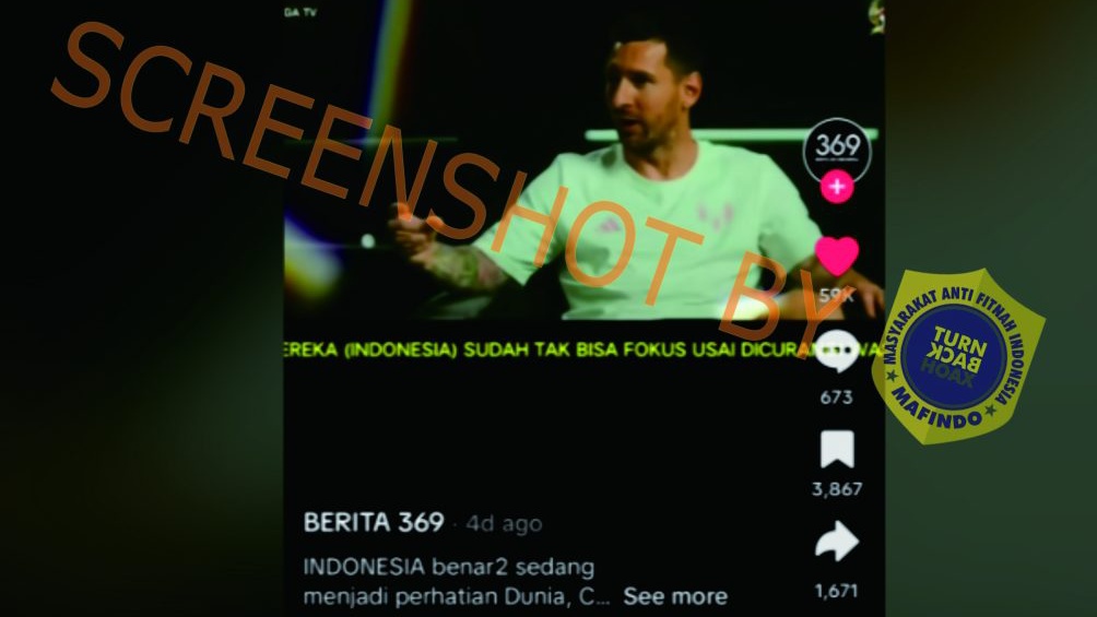 [HOAKS atau FAKTA] : Lionel Messi dan Cristiano Ronaldo Bela Indonesia Karena Dicurangi saat Lawan Uzbeskistan